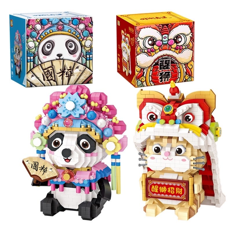 LOZ micro blocks lucky cat panda building blocks Imlek Sincia CNY