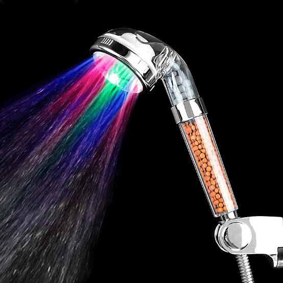 COD Kepala Shower Filter Aerator dengan 7 Color LED Untuk Kamar Mandi