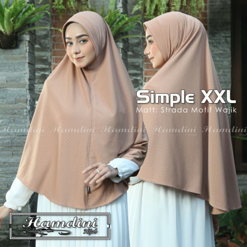 Hijab instan/Khimar jersey SIMPLE XXL Motif WAJIK ori HAMDINI