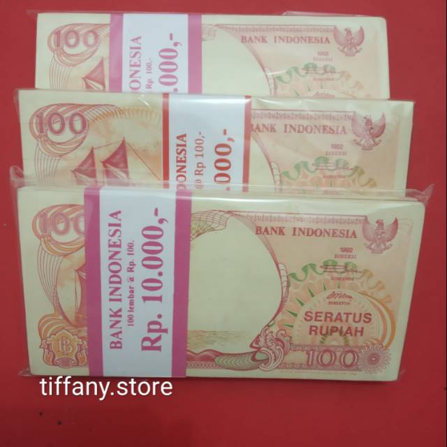 Uang kuno Rp 100 prau pinisi tahun 1992