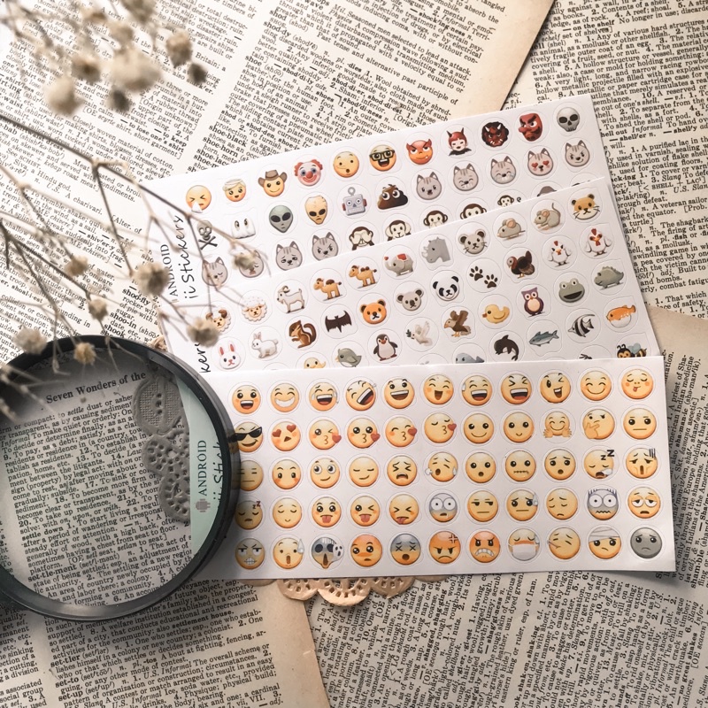 

[aisyjournal] 1pcs Sticker emoji android, stiker emoticon lucu aesthetic