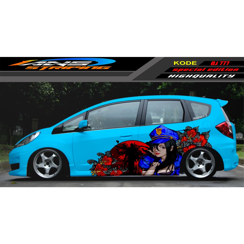 VARIASI STICKER MOBIL JAZZ BRIO AVANZA SIGRA YARIS / STIKER VARIASI MOBIL / MODIF STICKER MOBIL