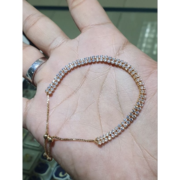 gelang serut listring dua baris mpp emas 700