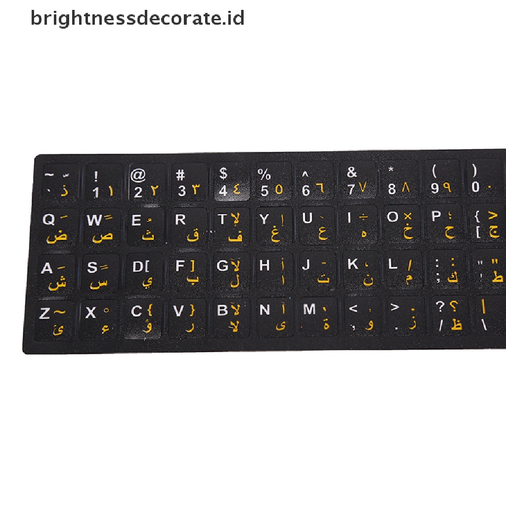 (Birth) Stiker Keyboard Huruf Arab Anti Air Tanpa Refleksi Warna Transparan