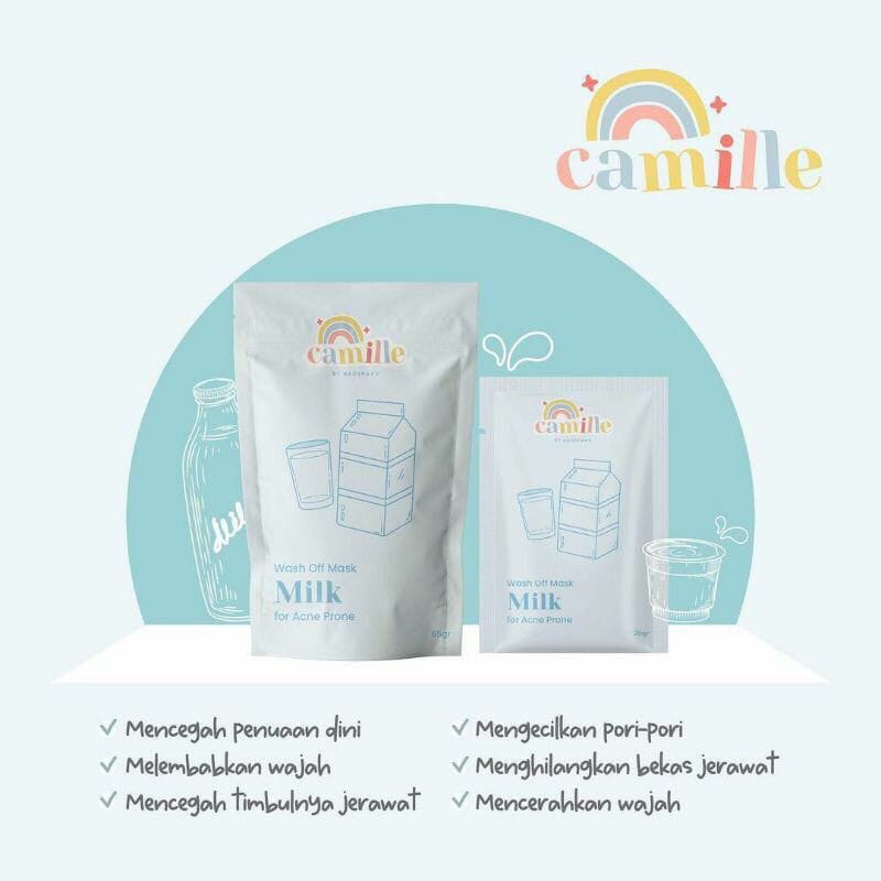 [READY] Masker dan Body scrub Camille beauty Viral BPOM 25gr!! Siap kirim-Milk