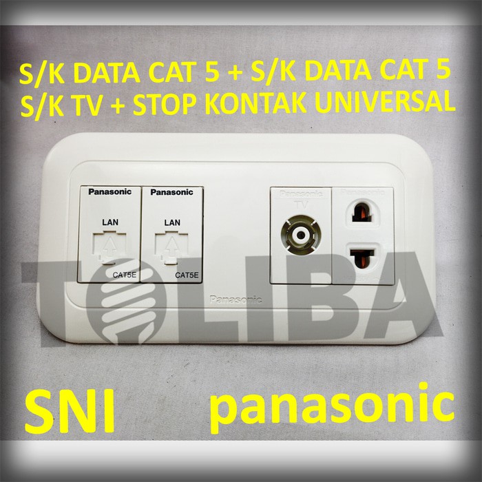 stop kontak data cat5 + stopkontak data + tv + s/k universal panasonic