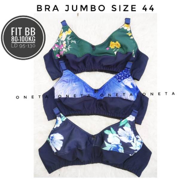 BRA JUMBO SIZE 44 - TANPA KAWAT BUSA JUMBO BIGSIZE BAHAN POLYESTER TEBAL FIT LD 95-130