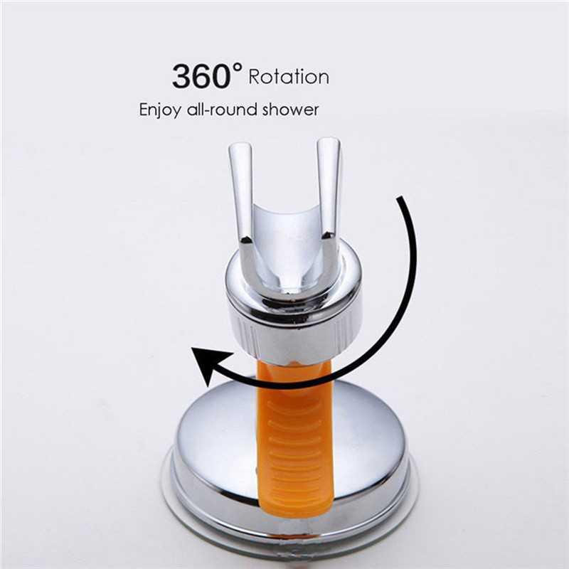 YUN Mall Suction Clamp Holder Shower Mandi 360 Degree Tempat Gantungan Gagang Shower Penyangga Dudukan Shower Rapi Tidak Berantakan Kuat Pengait Penjepit Jepitan Braket Bracket Shower Perlengkapan Mandi Toiletries Adjustable Bathroom Accessories