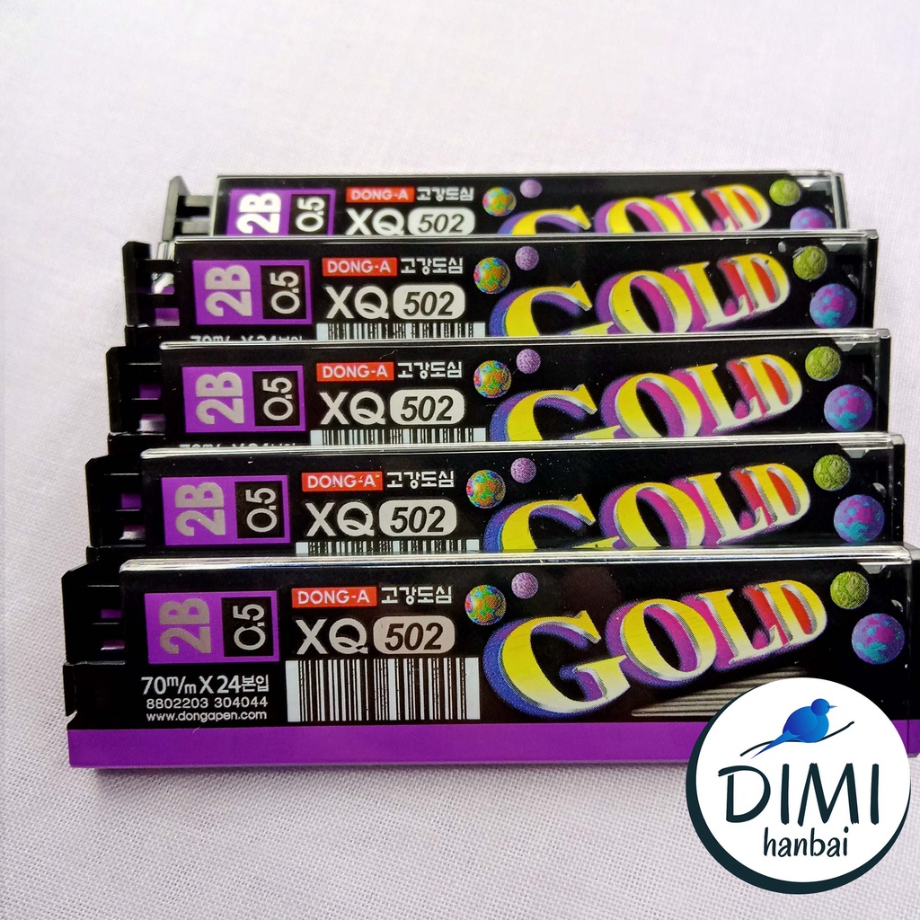 

[DIMI] Isi Pensil Mekanik 0,5 mm 2B 1 Tabung Pensil Lead Refill Dong A Gold 30 Batang