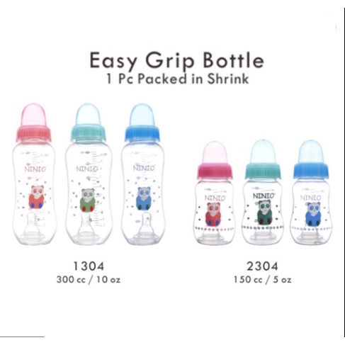 Bebekidz//NInio Botol Dot Susu Bayi Easy Grip Bottle 150ml 2304 Dan 300ml 1304