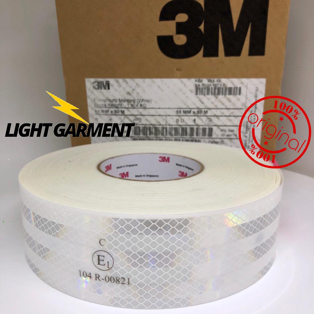 Stiker Sticker Pemantul cahaya KIR DISHUB Original 3M 983 Conspicuity Tape Diamond Grade Per 1 meter / Lakban Scotlight Skotlet Truk Kendaraan Reflektor Reflektif Visibilitas Safety
