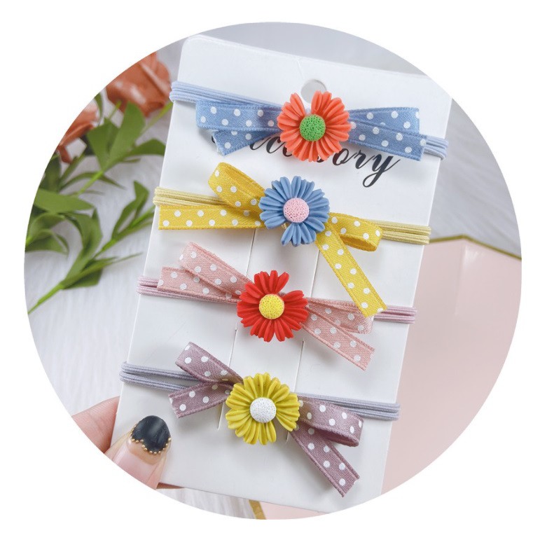 Karet Ikat Rambut DAISY PITA Akrilik Gaya Korea Import Murah Fashion Wanita Dewasa dan Anak Hairband