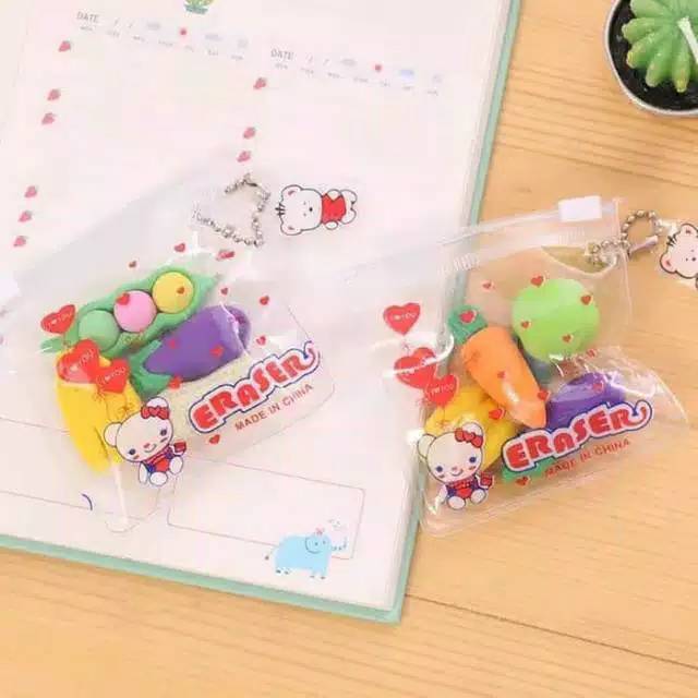 

[ 4Pcs ] Penghapus 3D Buah Sayur Edukasi Anak