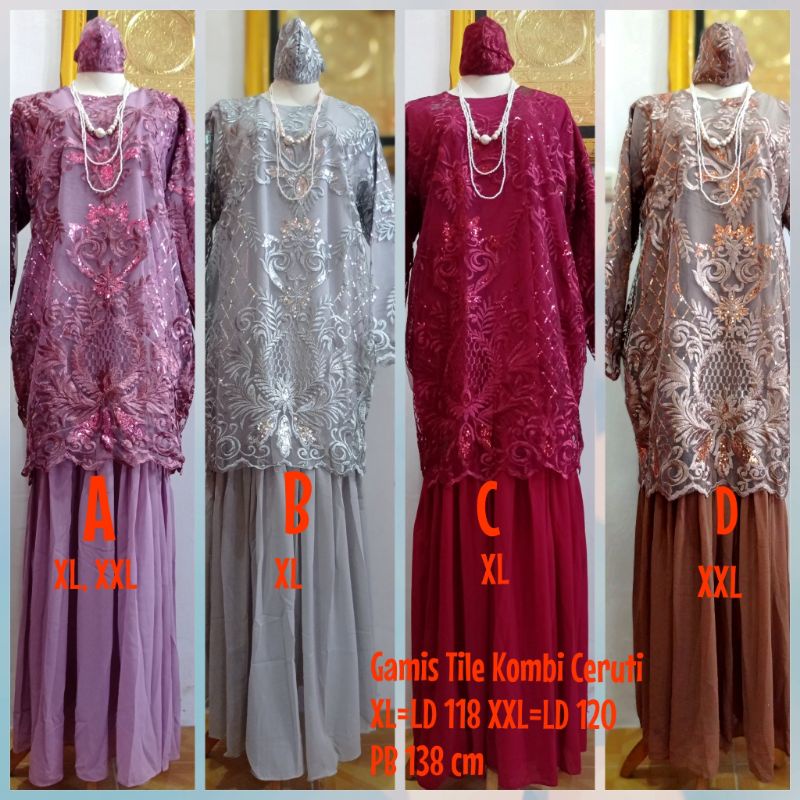 Gamis Tile Kombi Ceruti Jumbo
