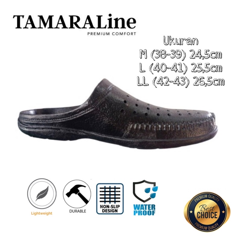 Sepatu Sandal Selop Slide Slip on Karet Pria Dewasa / Remaja - TAMARALINE 215 / Bahan Premium Lentur Empuk Ringan Kuat Anti Slip Anti Air / Model Casual Santai Rumah Kerja Outdoor Kamar Mandi  Murah Original