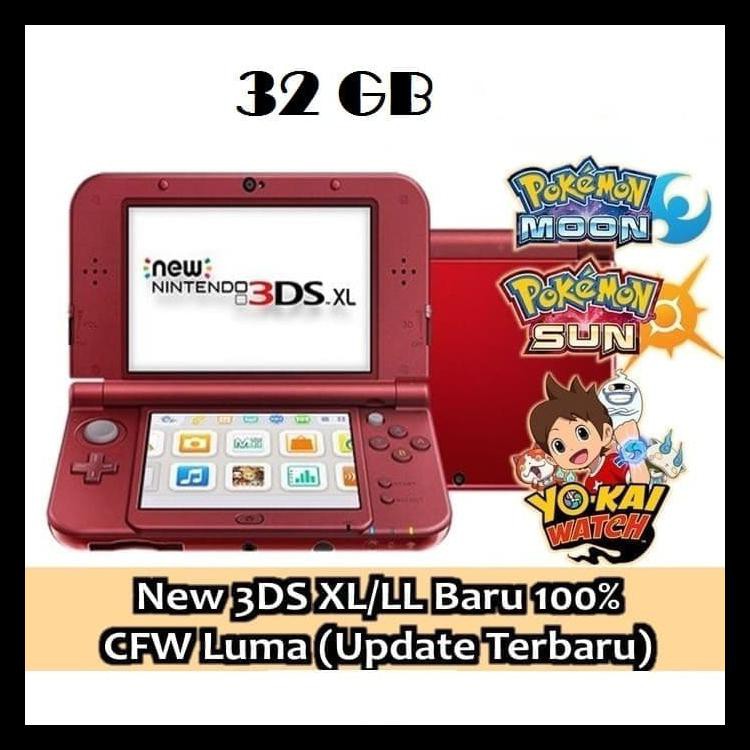 Nintendo 3Ds Xl / Ll 3Dsxl Cfw Permanent 32 Gb Komplit