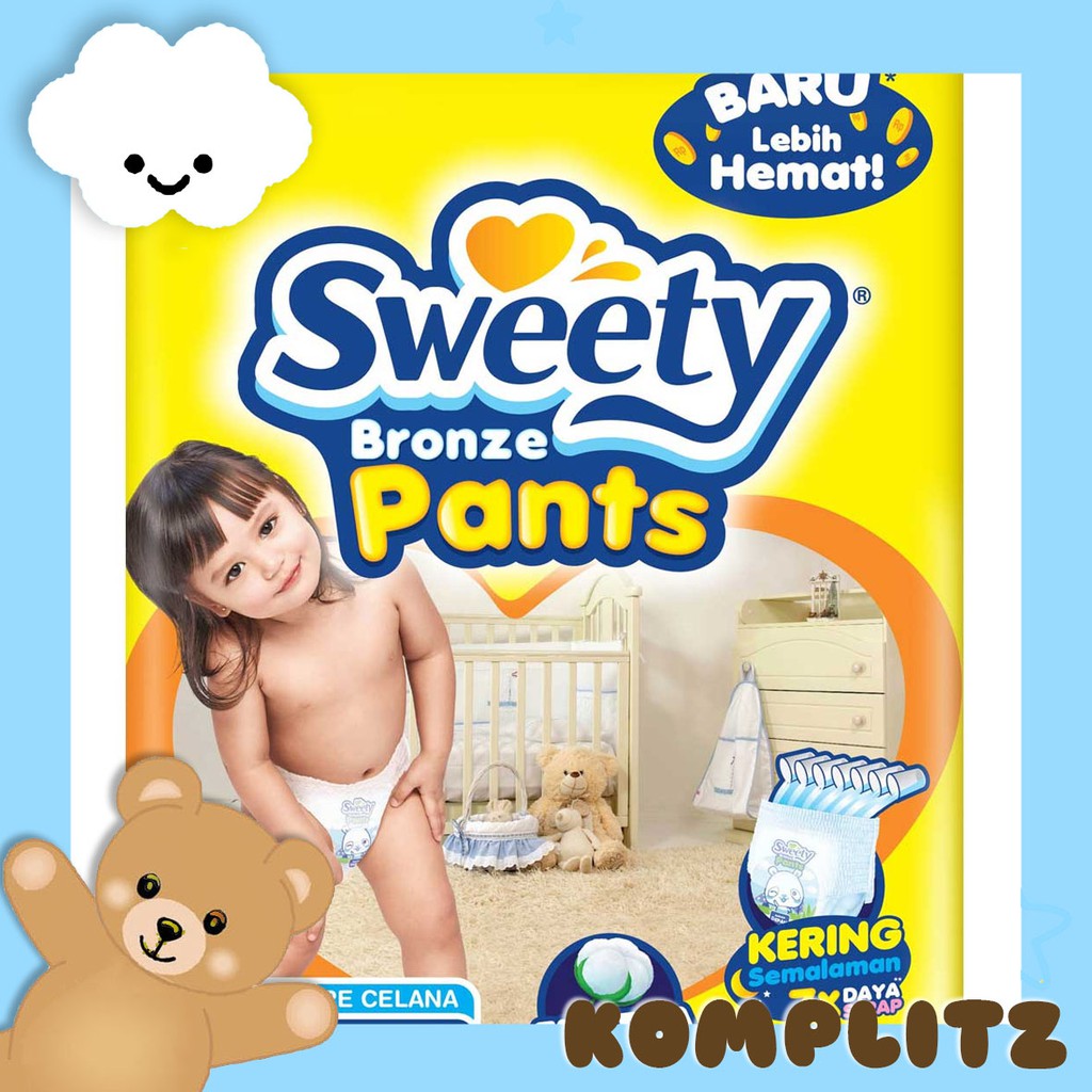 Diapers Sweety Bronze Pants M 1 / L 1 / XL 1 / Renceng 6pcs