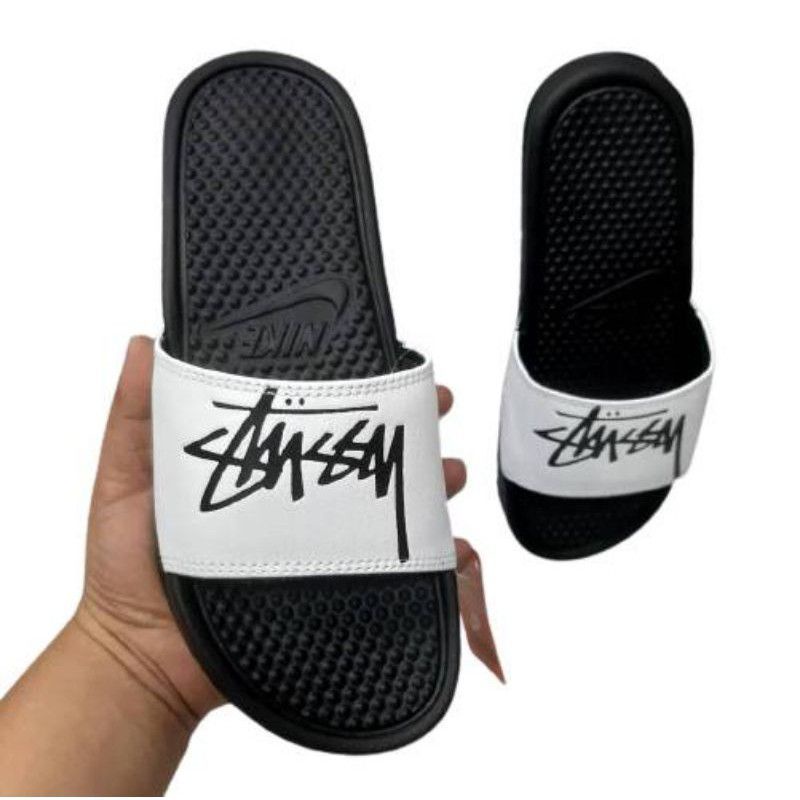 sandal Nike x Stussy import, Sandal nike Benassi Slides, Sandal Slop pria nike, Sandal nike Smile