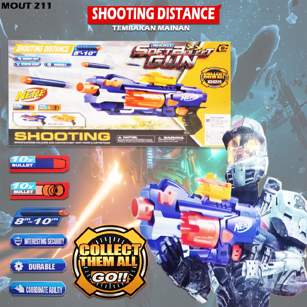 SHOOTING DISTANCE JBY004 Disruptor Nstrike Elite Gun Pistol Blaster And Strike Surgefire Hasbro Nerf