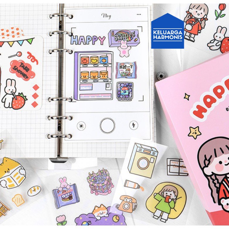 (1 Lembar) Stiker Aesthetic DIY Buku Diary / Stiker Tumblr / Sticker Deco / Stiker Hp Laptop