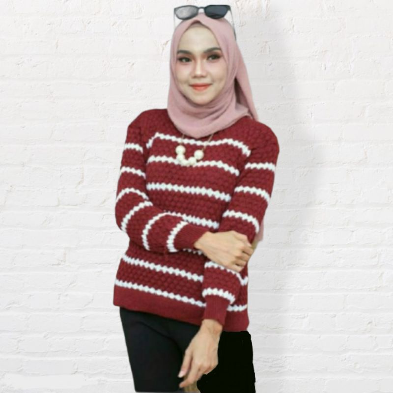 SN - Sweater Rajut ZIGGY TRIBAL || rajut nanas tebal