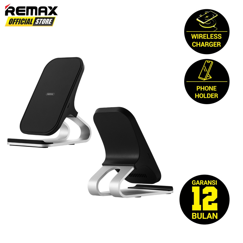 Remax RP-W12 Phone Stand with Wireless Charger Garansi Resmi / Phone Holder / Dudukan HP