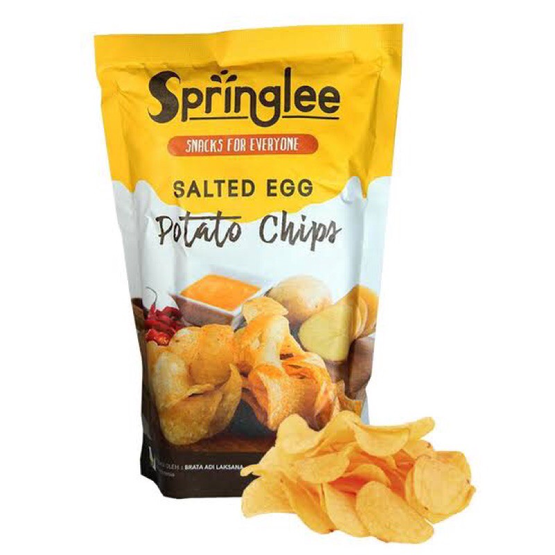 Springlee Salted Egg Potato Chips 100 Gr