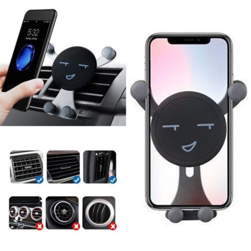 Smile Face 360° Stand Phone Holder,Gravity Phone Car Mount Air Vent Stand Holder