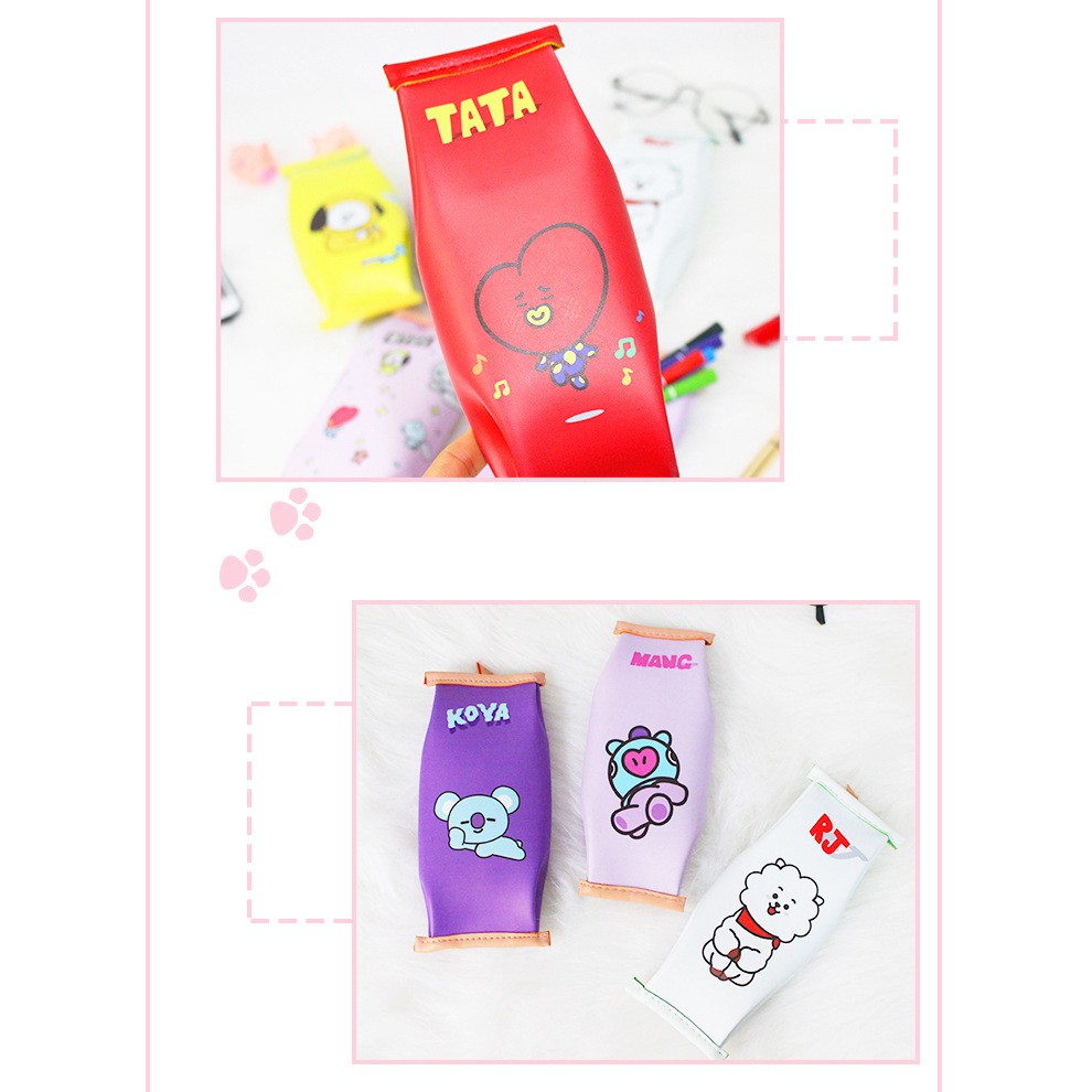 BTPC [READY INDO] BT21 BTS bangtan boys pencil case tempat pensil motif snack susu alat tulis