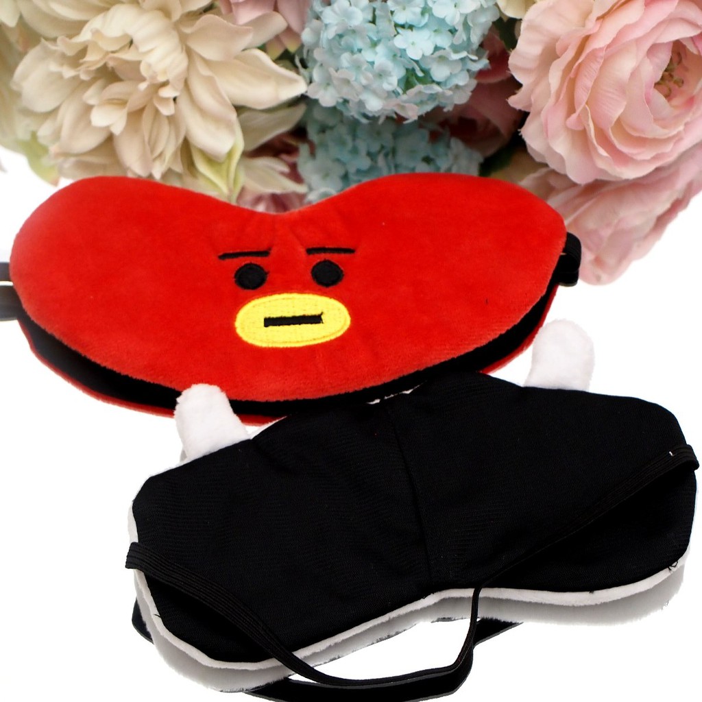 Penutup Mata Tidur BT21 BTS Bahan Bulu Halus Masker Mata Sleeping Eye Mask Eyemask Travel