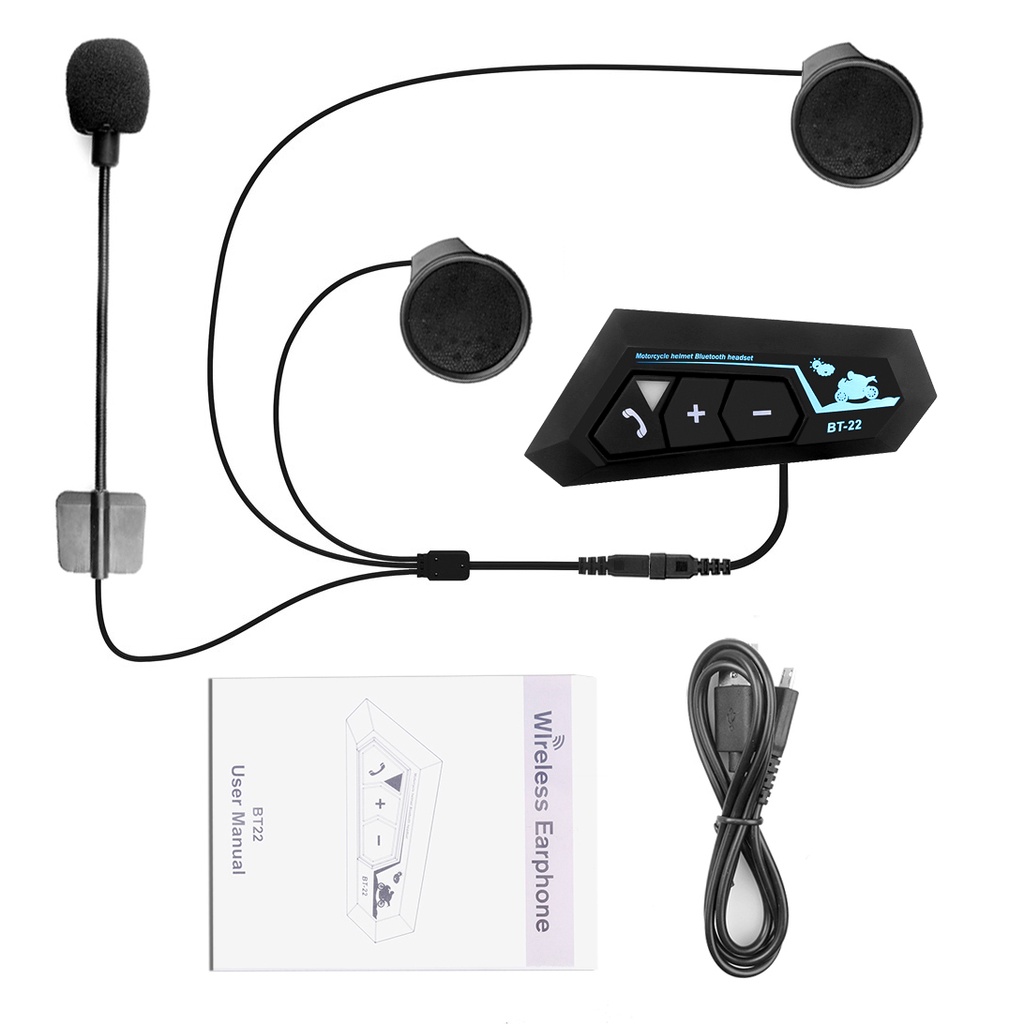 QTA35 Helm Headset Wireless BT4.0GPS Motor Helm Headset panggilan musik Alternative Intercom Motor Earphone Bluetooth mendukung suara Whatsapp-BT22