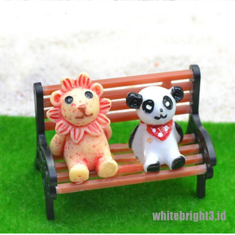 (white3) Miniatur Bangku Taman Untuk Dekorasi Rumah Boneka