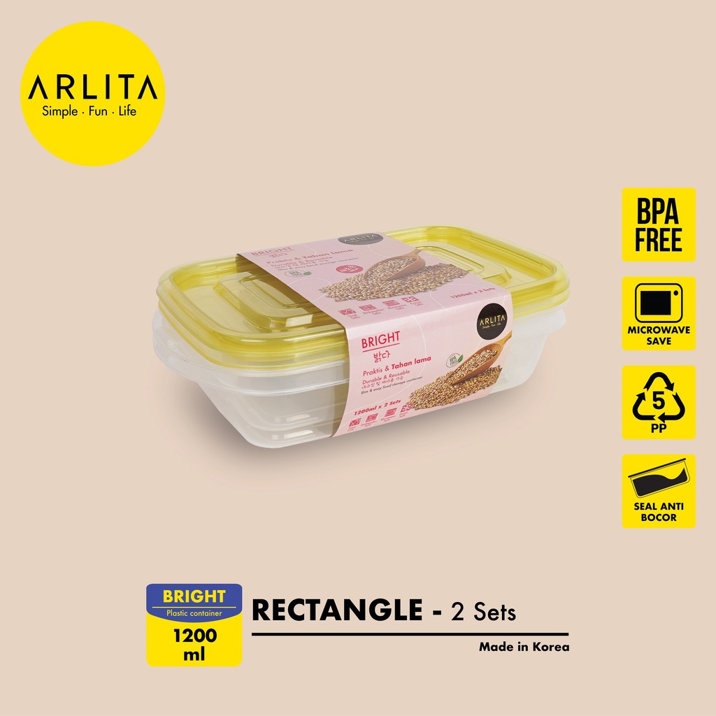 ARLITA BRIGHT SERIES PLASTIC CONTAINER Wadah Penyimpanan Plastik