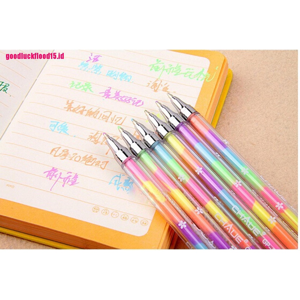 (LUCKID) 1pc Pulpen / Bolpoin / Highlighter Desain Lucu 6 Warna