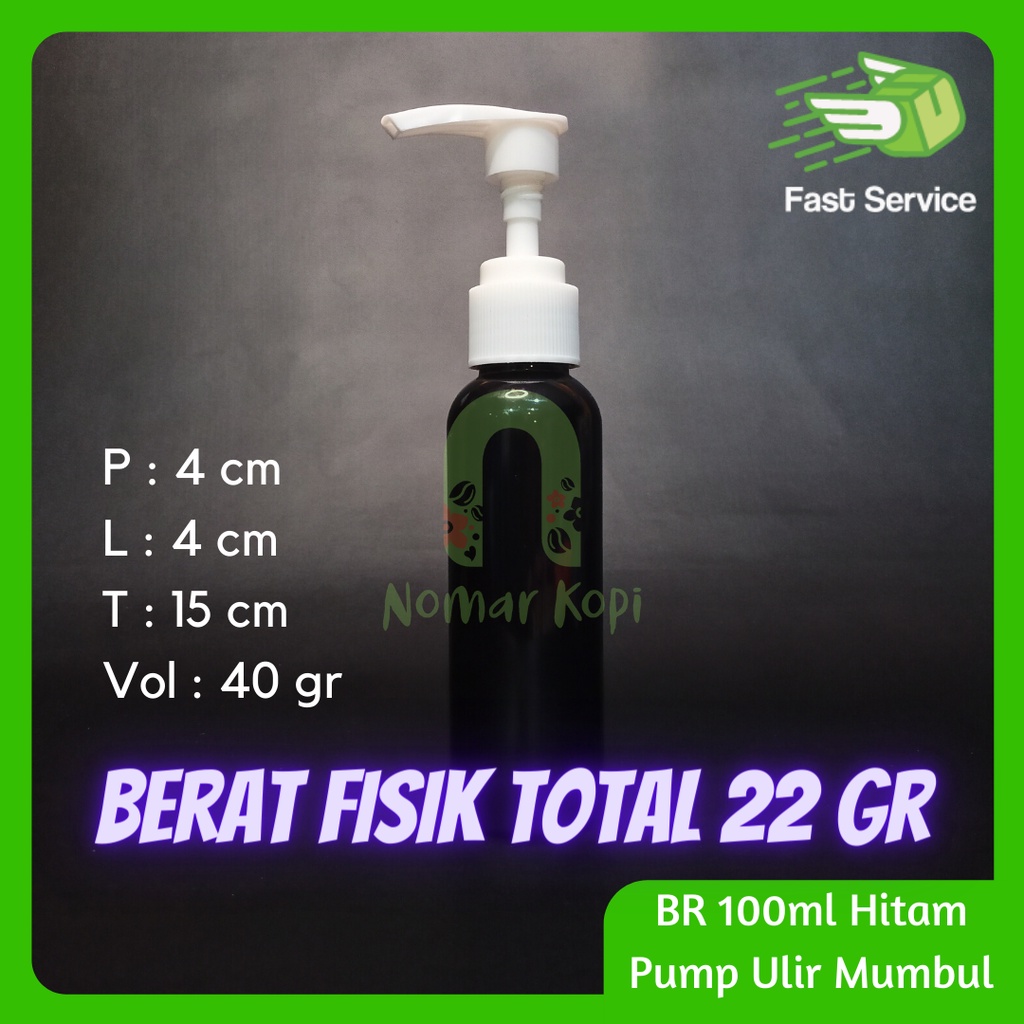 Botol 100ML BR HITAM Pump Lotion