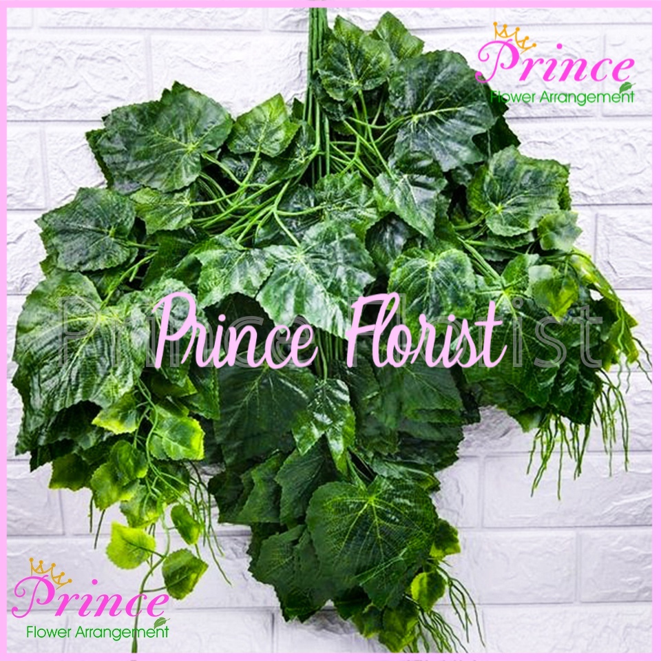 Cod 1 Lusin Daun Anggur Dekorasi Plastik Artificial Import /Daun Backdrop Imitasi Pelaminan Wedding