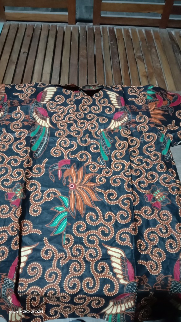 Bswart Batik Hrb026 Kenongo Hem Batik Manggar Coklat Kemeja Batik Pria, Baju Batik Pria, Hem Batik