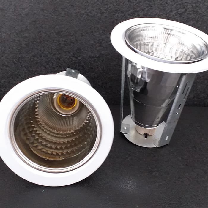 KAP LAMPU DOWNLIGHT 4 INCH FITTING LAMPU DOWNLIGHT 4&quot; E27 PUTIH KAKI 3