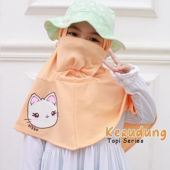 JILBAB ANAK - KERUDUNG ANAK - KERUDUNG TOPI ANAK VITTO