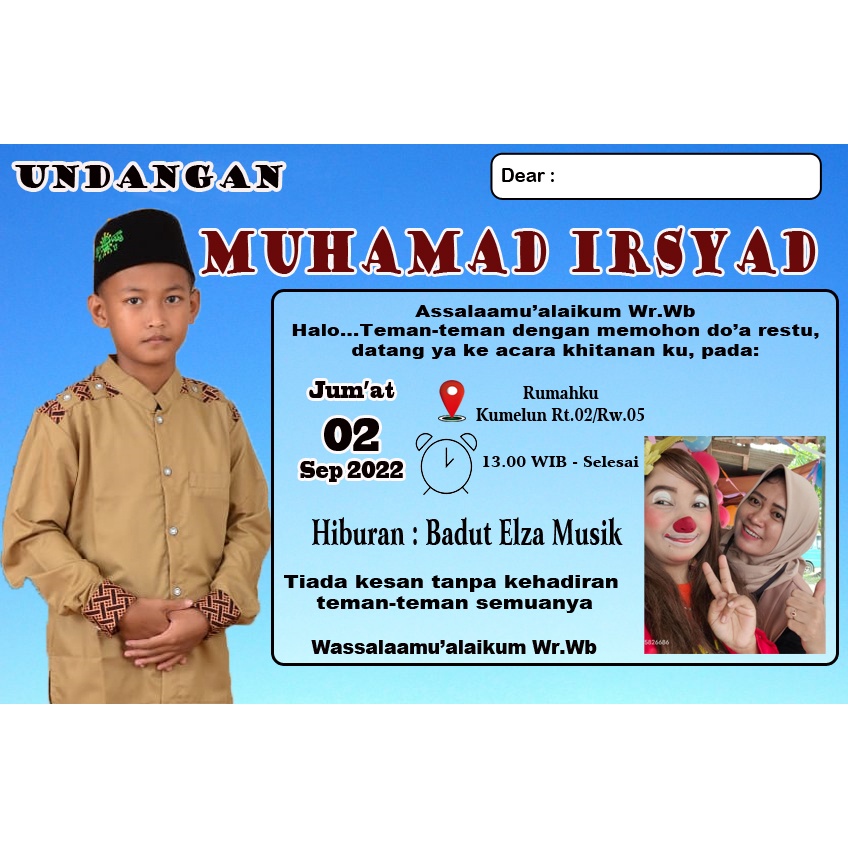 

undangan khitan untuk anak 10pcs (F4)