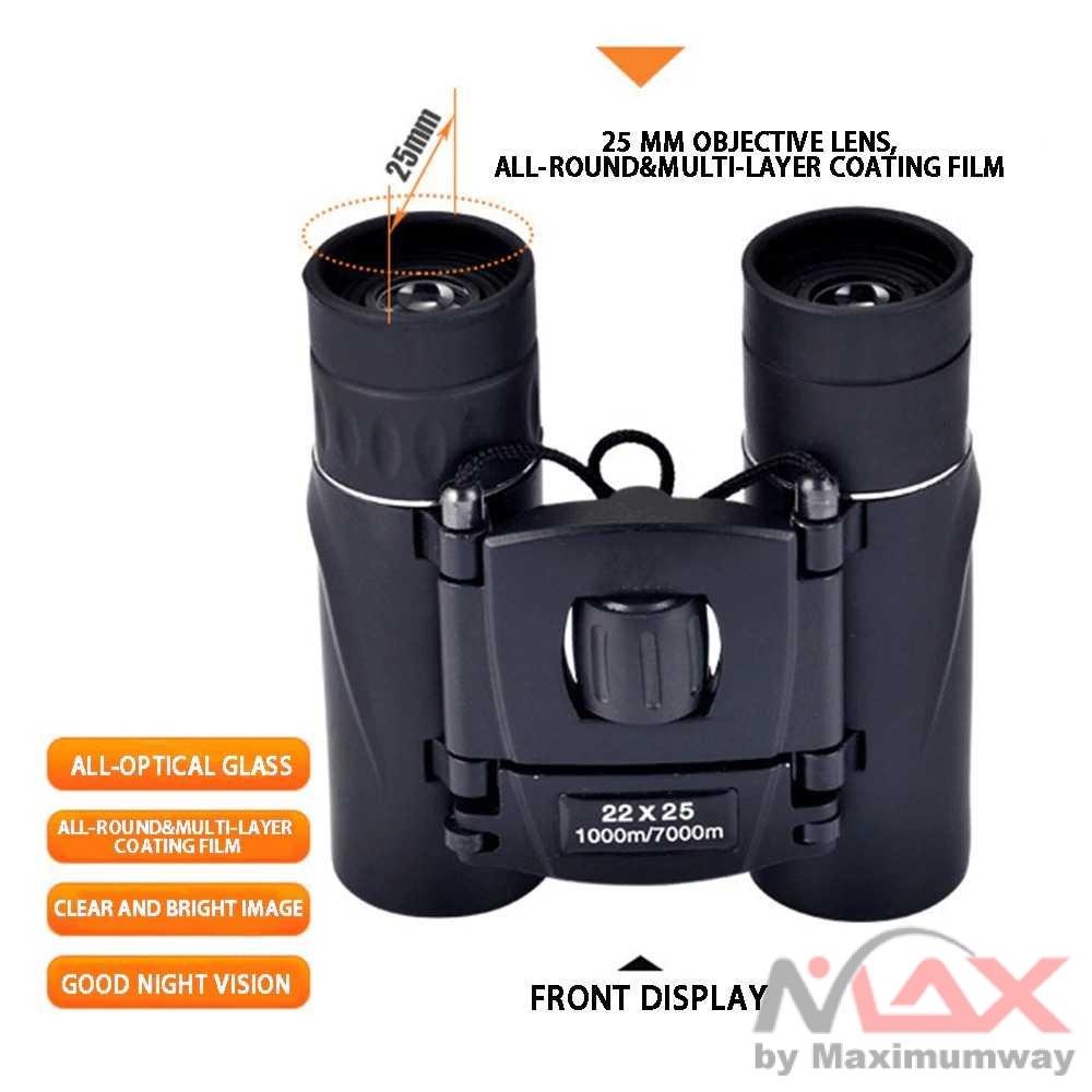 ARSSON Teropong Binocular 1000m -7000m Outdoor Magnification 22x25 Long Range jarak jauh zoom HD Zoom Portable Powerful Binoculars Long Range Telescope BAK4 Prism Multi-coated Lens Waterproof for Outdoor Hunting Camping Long Range Powerful HD Binocular