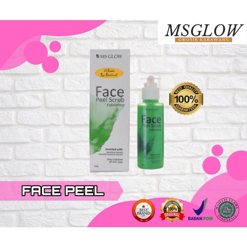 Face peel scrub ms glow mengangkat komedo dan mencerahkan kulit original
