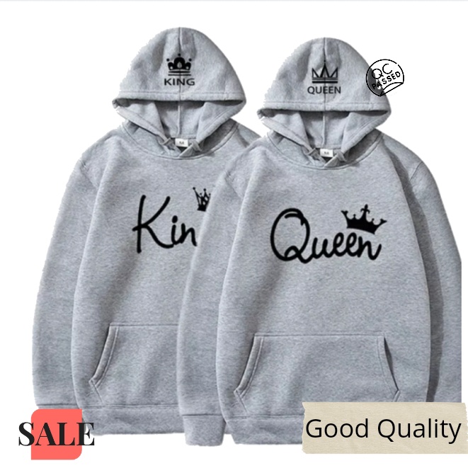 Sweater Hoodie Couple King-Queen laki-laki dewasa/sweater Hoodie Couple King-Queen wanita Dewasa