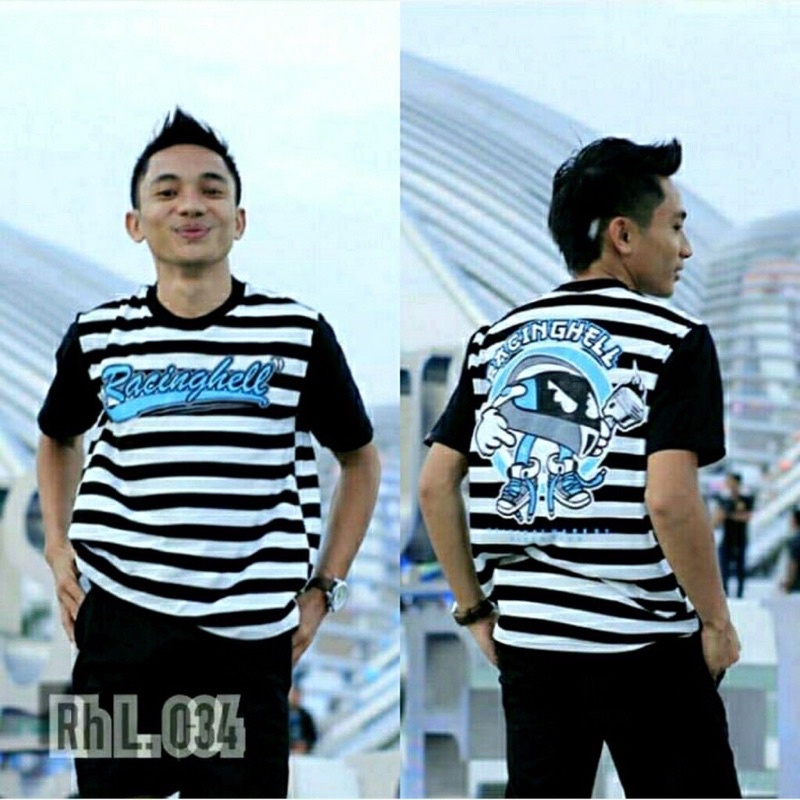 RACING HELL BAJU KAOS T SHIRT RACING HELL SALUR BELANG HITAM PUTIH PRIA WANITA TSHIRT PAKAIAN ATASAN