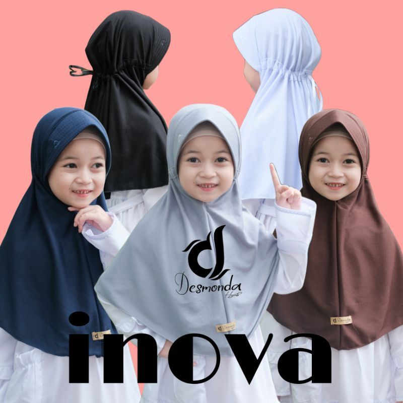 Kerudung Inova SD SMP SMA anak instant Ori By Desmonda Hijab Premium 3th - 6 tahun terbaru | jilbab lucu bayi Perempuan sekolah instan tk 4 - 5 thn | hijab Tanggung baby sd bahan jersey lembut adem |Fashion