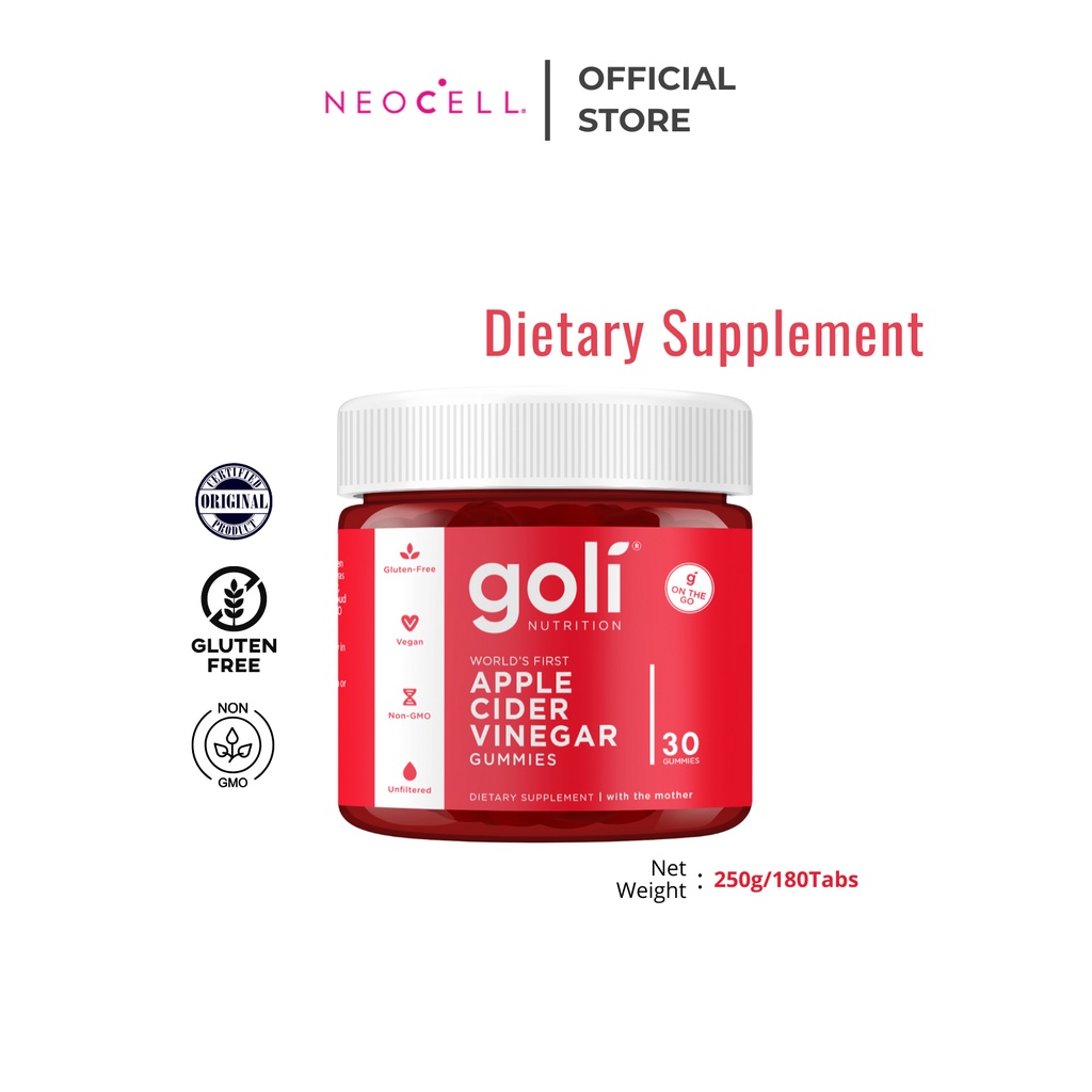 Goli Nutrition Apple Cider Vinegar Gummy Suplemen Vitamin Diet Detox 30 Gummies