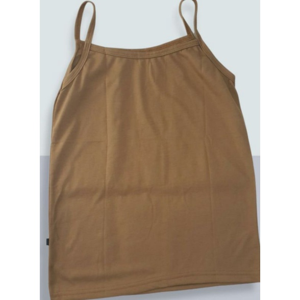 Tangtop/Tank top Kaos dalam Singlet Cewe Perempuan Dewasa size M - XXL bahan adem berkualitas-Coklat/Coksu