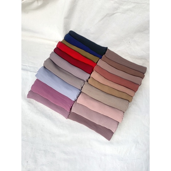 Pleats Shawl Pashmina Plisket premium full plisket tanpa lipatan tengah