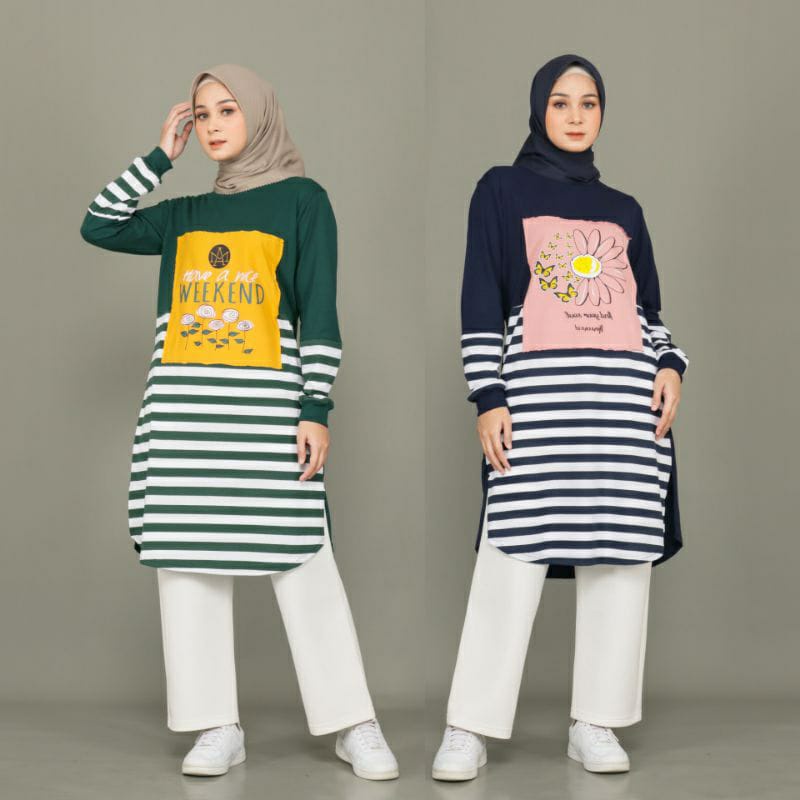New Tunik Baju Atasan Lengan Panjang Wanita by Mareema