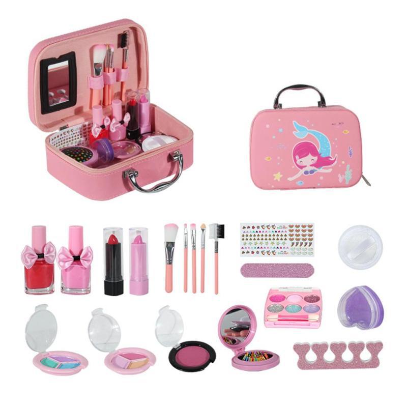 make up set kosmetik anak children pretend plays make up kit set mainan make up anak dengan fungsi asli - kado anak cewek